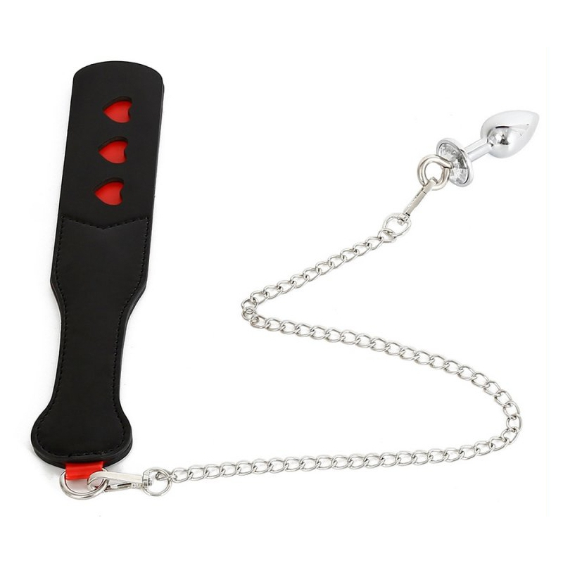 paddle avec chaine et plug spank plug 30cm 2