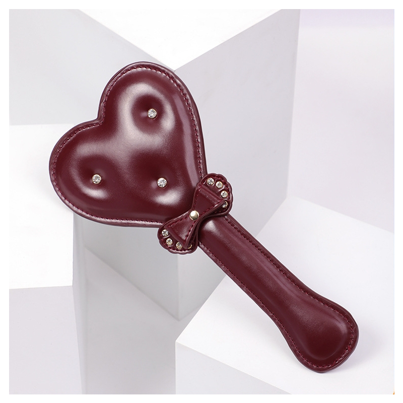 paddle bow heart 30cm marron