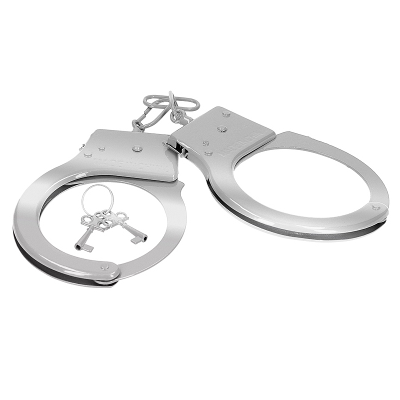 paire de menottes en metal cuffs on argentees 1