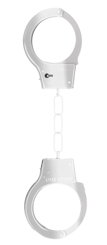 paire de menottes en metal cuffs on argentees