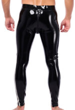 pantalon en latex xrub avec zip avant arriere noir blanc 1