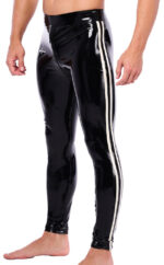 pantalon en latex xrub avec zip avant arriere noir blanc