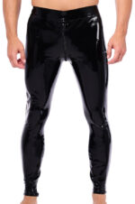 pantalon en latex xrub avec zip avant arriere noir blanc 2