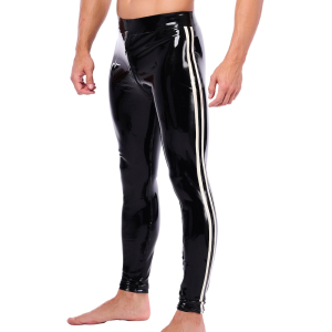 pantalon en latex xrub avec zip avant arriere noir blanc