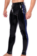 pantalon en latex xrub avec zip avant arriere noir bleu