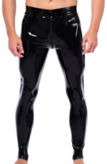 pantalon en latex xrub avec zip avant arriere noir bleu 2