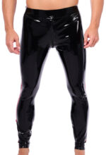 pantalon en latex xrub avec zip avant arriere noir rouge 2