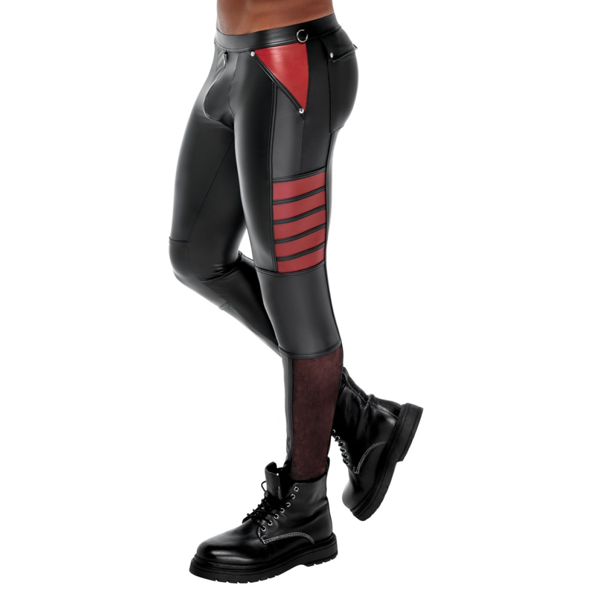 pantalon ormeto noir rouge 4