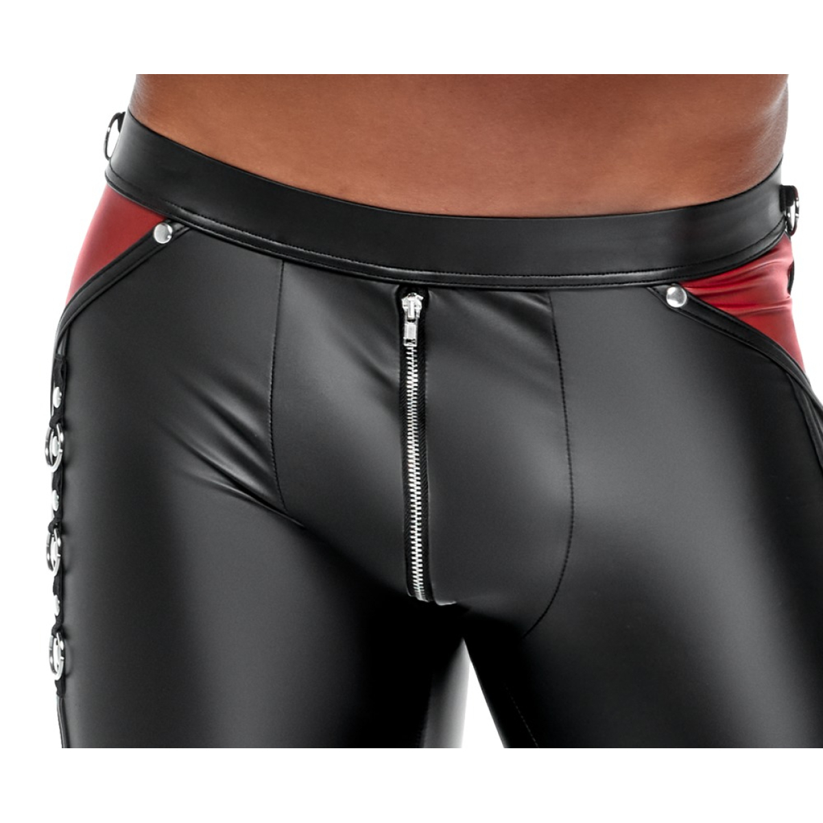 pantalon ormeto noir rouge 5