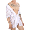 peignoir court dentelle night lace blanc