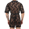 peignoir court dentelle night lace noir 3
