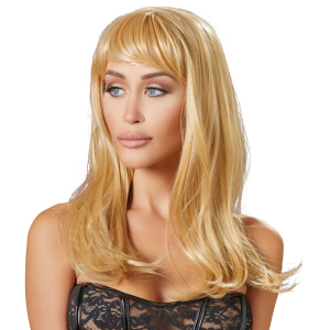 perruque cheveux longs blonds droits