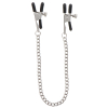 pince tetons ajustables avec chaine clamps taboom argentees