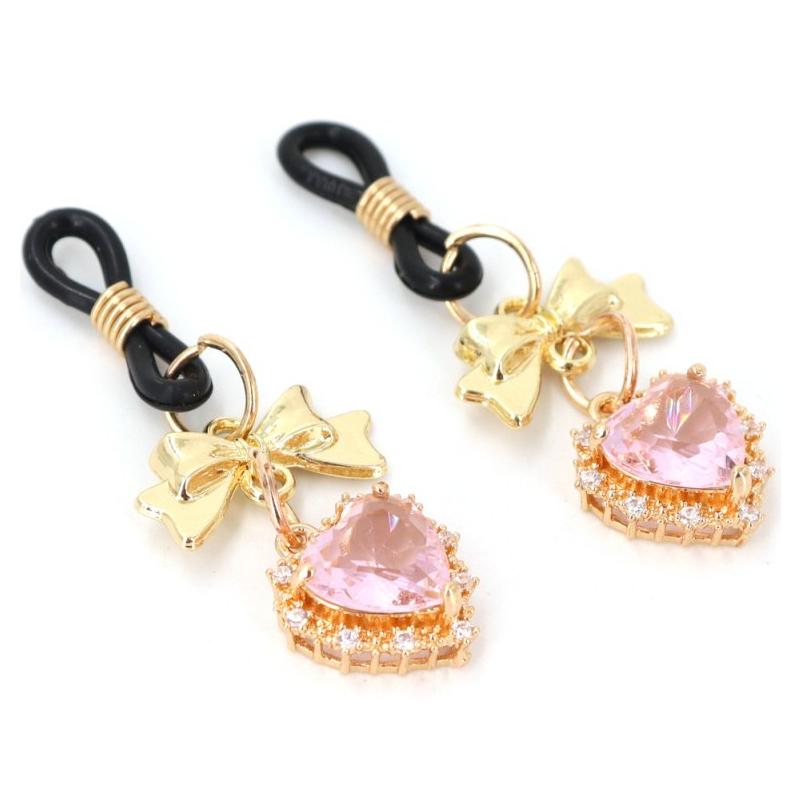 pince tetons heart diamond rose