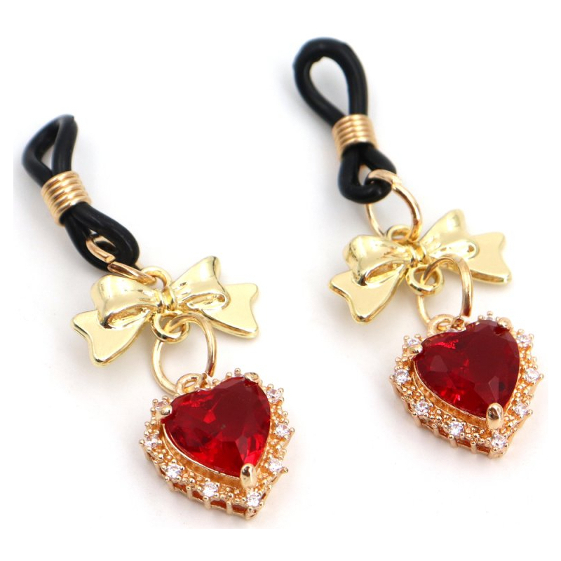 pince tetons heart diamond rouge