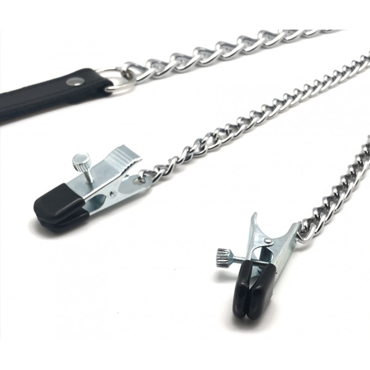 pinces a seins laisse metal cuir 1 4