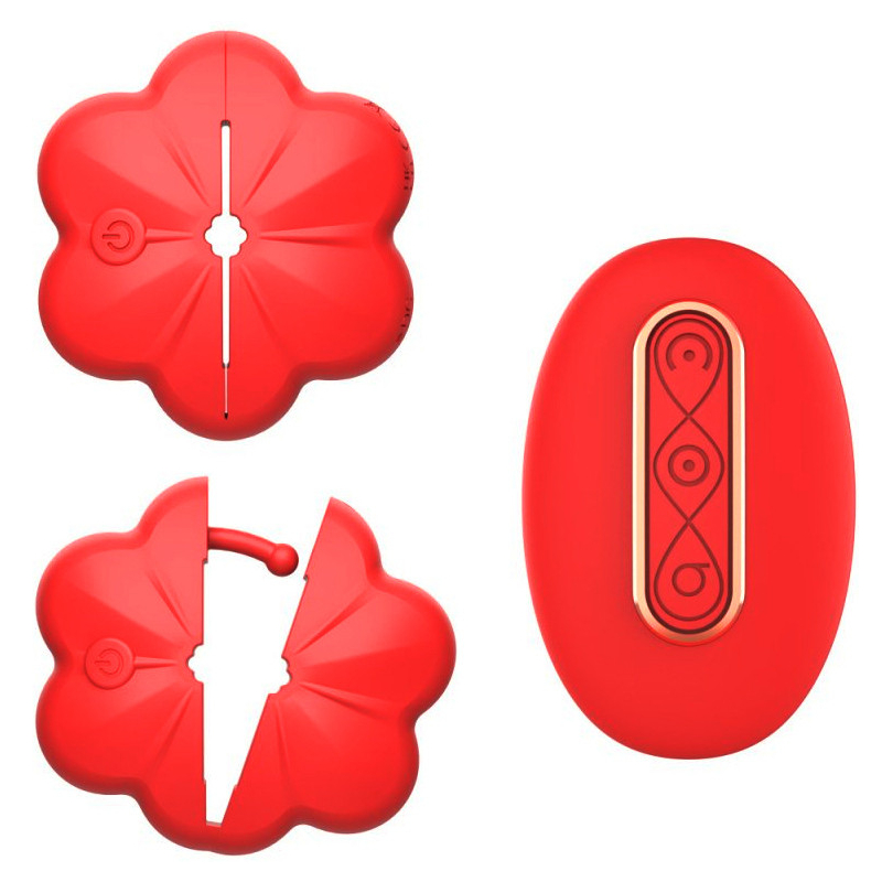 pinces a seins vibrantes flower cheast rouges 3