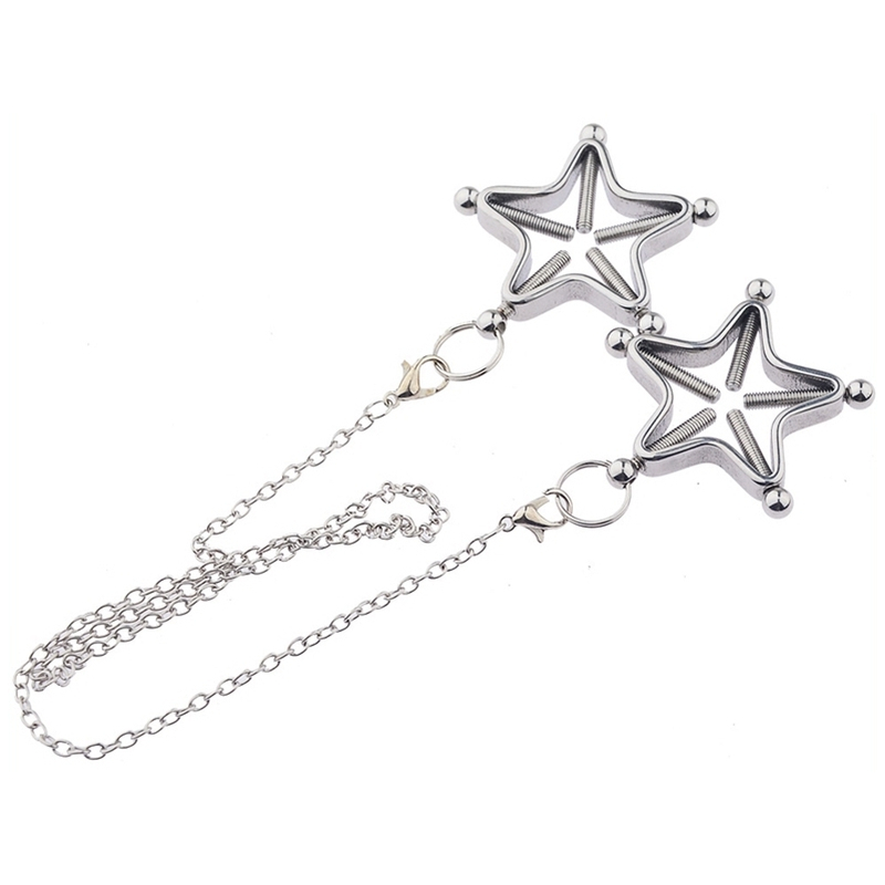 pinces pour tetons etoiles star nipple avec chaine 2