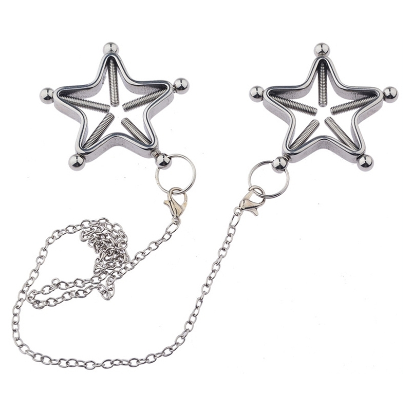 pinces pour tetons etoiles star nipple avec chaine 3