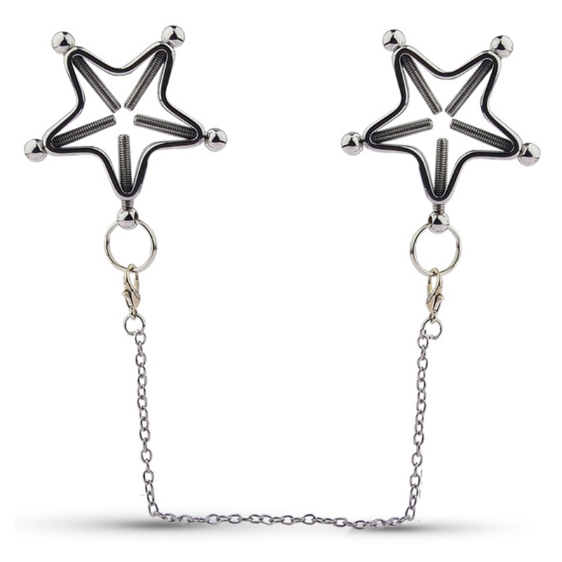 pinces pour tetons etoiles star nipple avec chaine