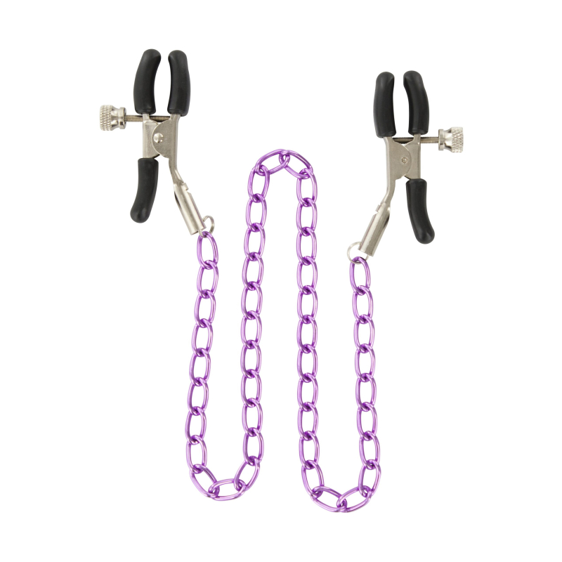 pinces pour tetons nipple chain purple scaled