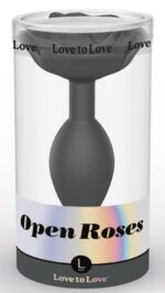 plug anal bijou open roses l 9 x 38cm noir 1