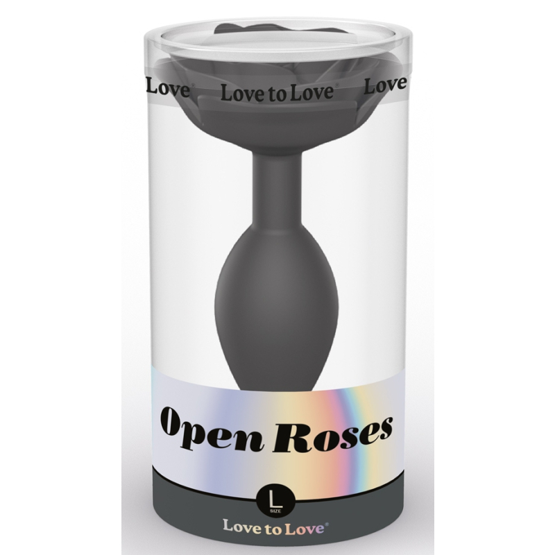 plug anal bijou open roses l 9 x 38cm noir 1