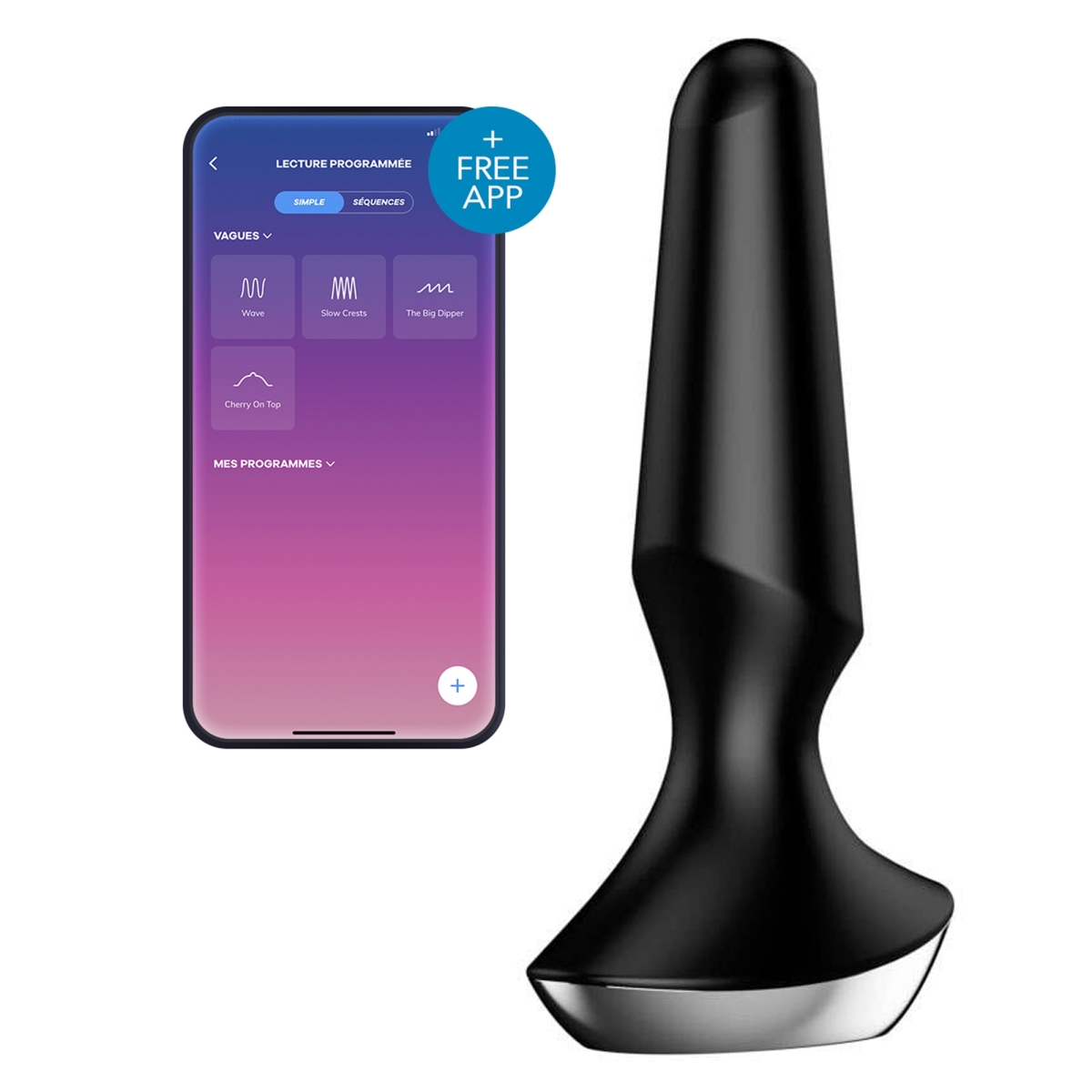 plug anal vibrant connecte ilicious 2 satisfyer 10 x 3cm noir