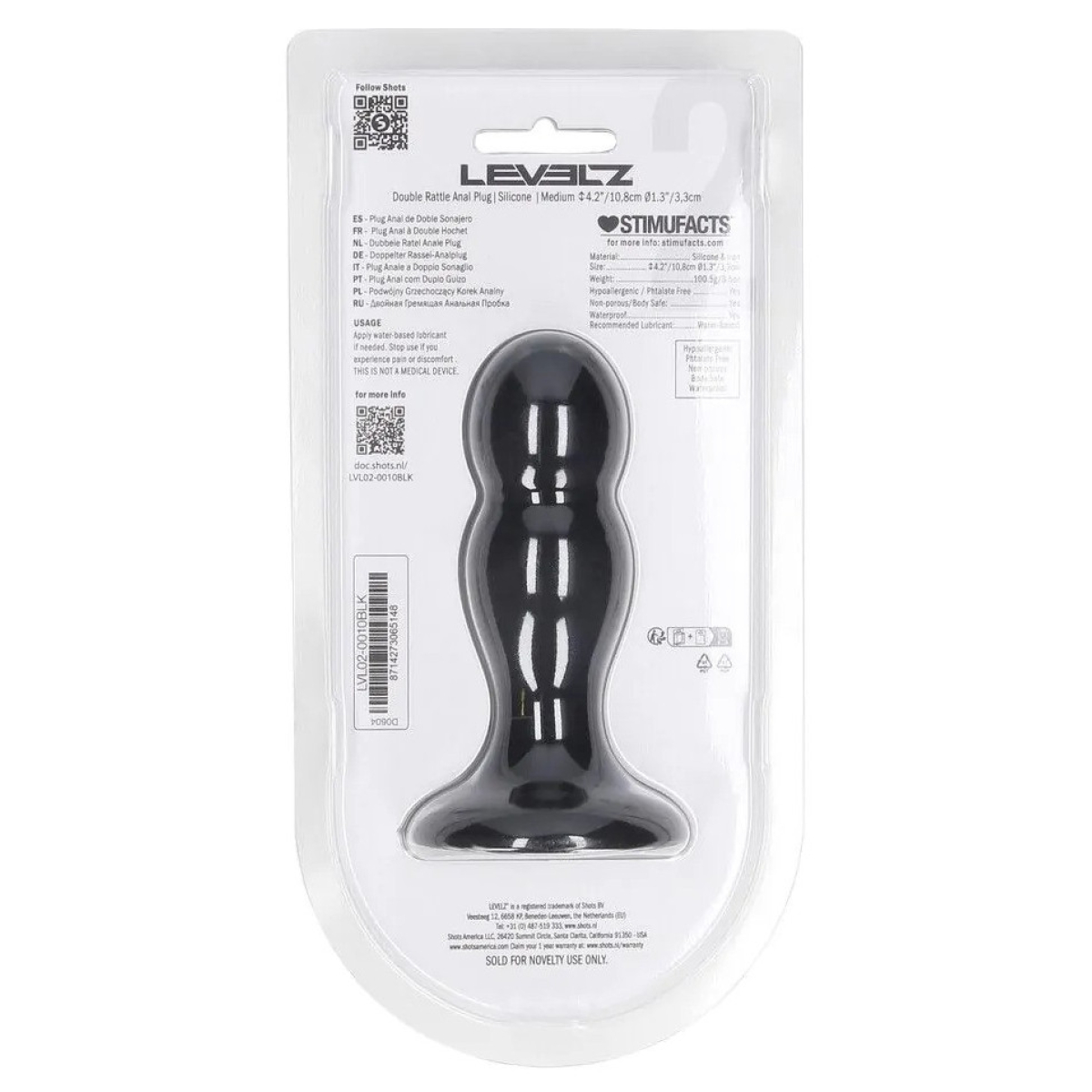 plug avec bille double rattle 9 x 34cm 3