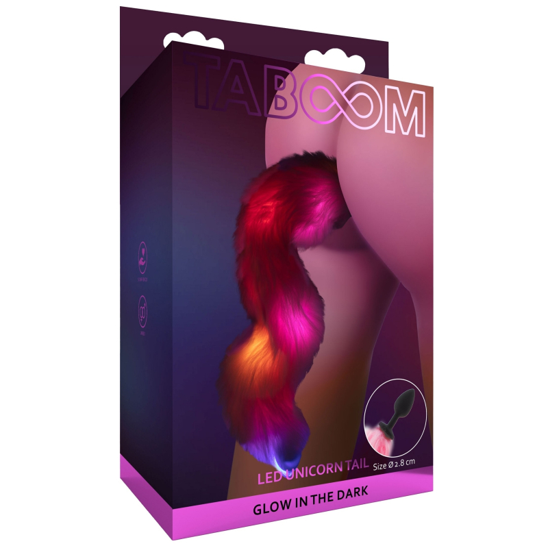 plug avec queue licorne led 6 x 28cm rose 1