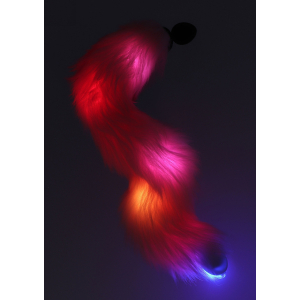 plug avec queue licorne led 6 x 28cm rose