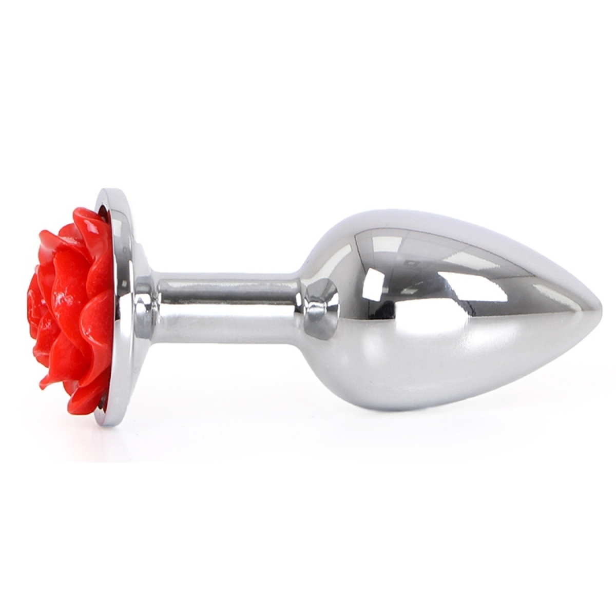 plug bijou anal alu avec rose 6 x 28 cm 1