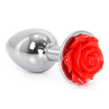plug bijou anal alu avec rose 6 x 28 cm 2