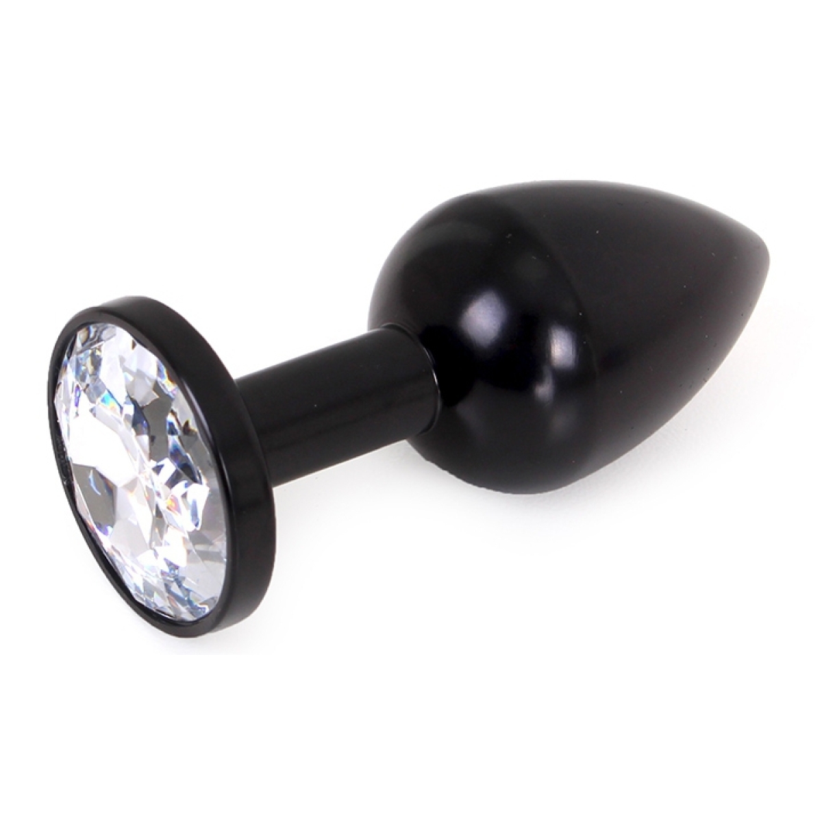 plug bijou anal alu gem light 6 x 28 cm noir