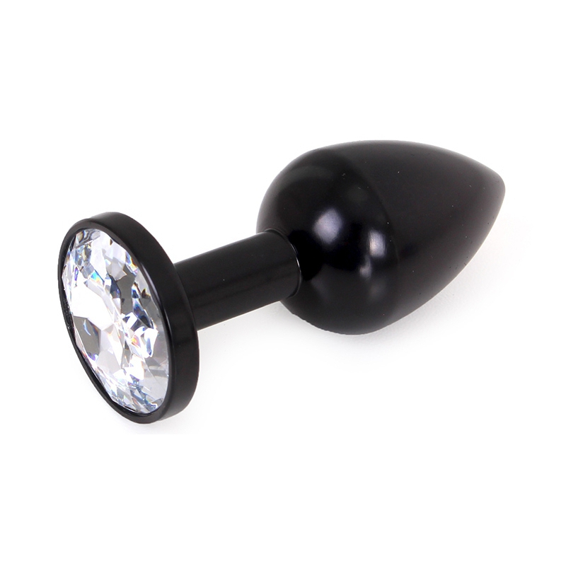 plug bijou anal alu gem light 6 x 28 cm noir