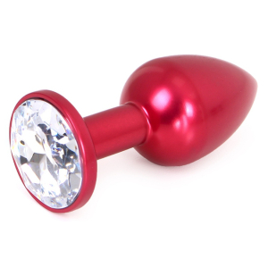 plug bijou anal alu gem light 6 x 28 cm rouge