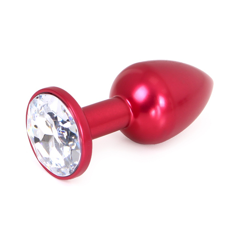 plug bijou anal alu gem light 6 x 28 cm rouge