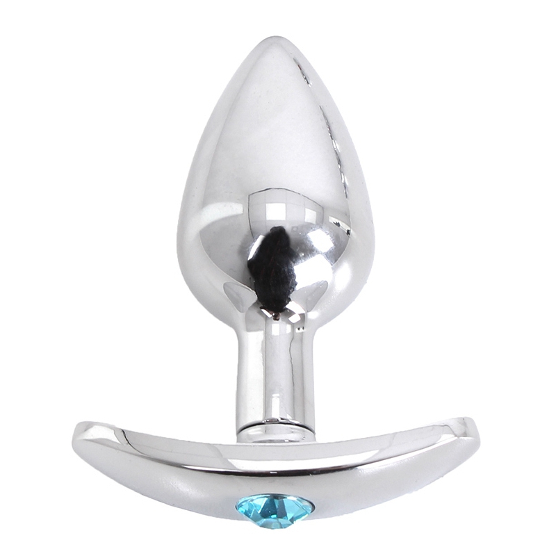 plug bijou anal avec base arrondie curve 6 x 28 cm bijou bleu 2