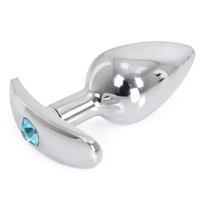 plug bijou anal avec base arrondie curve 6 x 28 cm bijou bleu