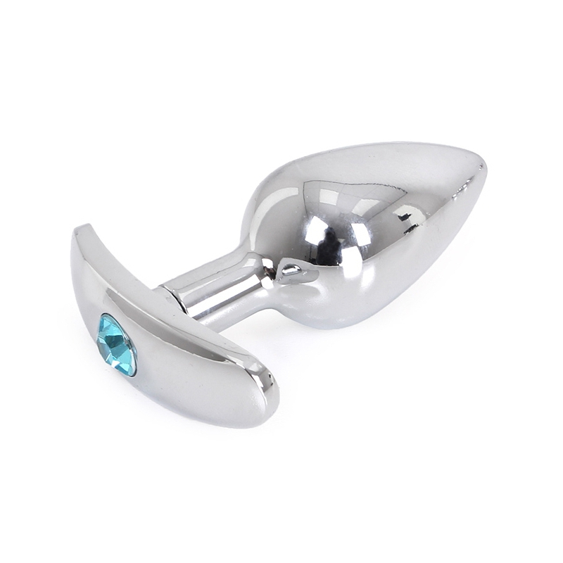 plug bijou anal avec base arrondie curve 6 x 28 cm bijou bleu