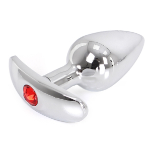 plug bijou anal avec base arrondie curve 6 x 28 cm bijou rouge