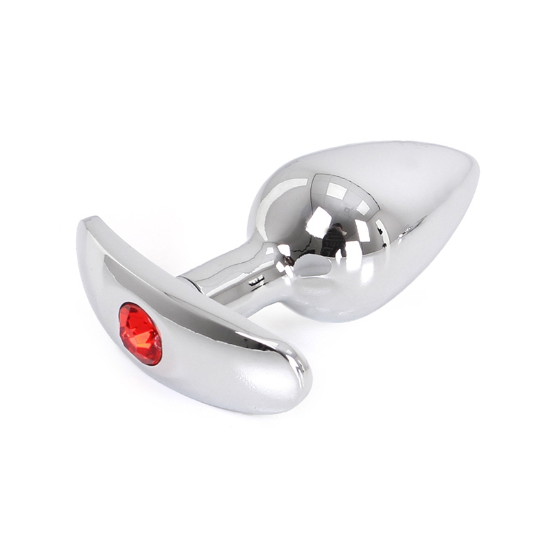plug bijou anal avec base arrondie curve 6 x 28 cm bijou rouge