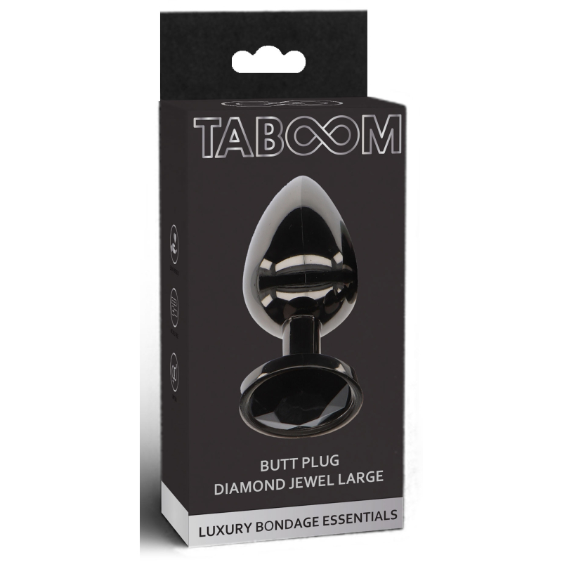 plug bijou anal diamond jewel l 8 x 4cm noir 1