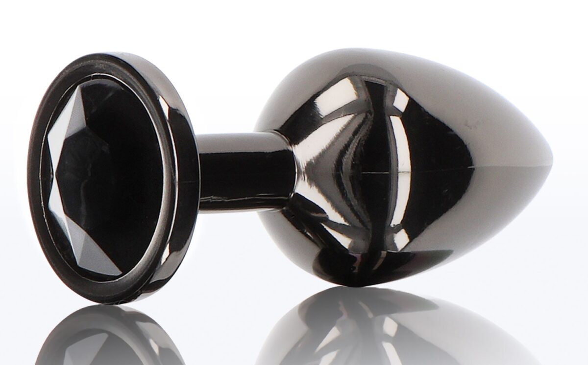 plug bijou anal diamond jewel l 8 x 4cm noir