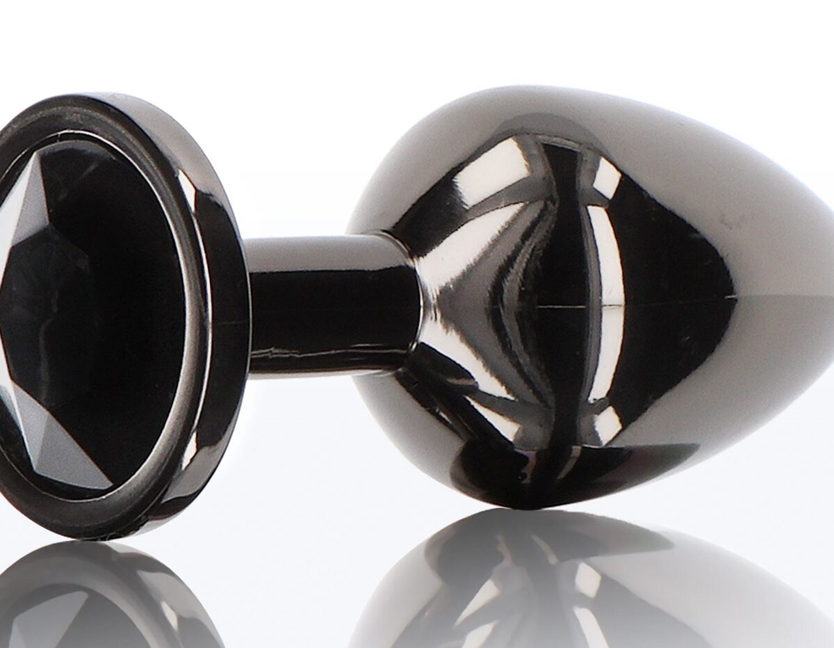 plug bijou anal diamond jewel l 8 x 4cm noir
