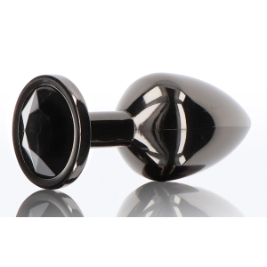 plug bijou anal diamond jewel l 8 x 4cm noir
