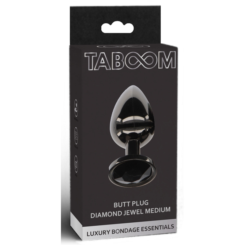 plug bijou anal diamond jewel m 7 x 33cm noir 1