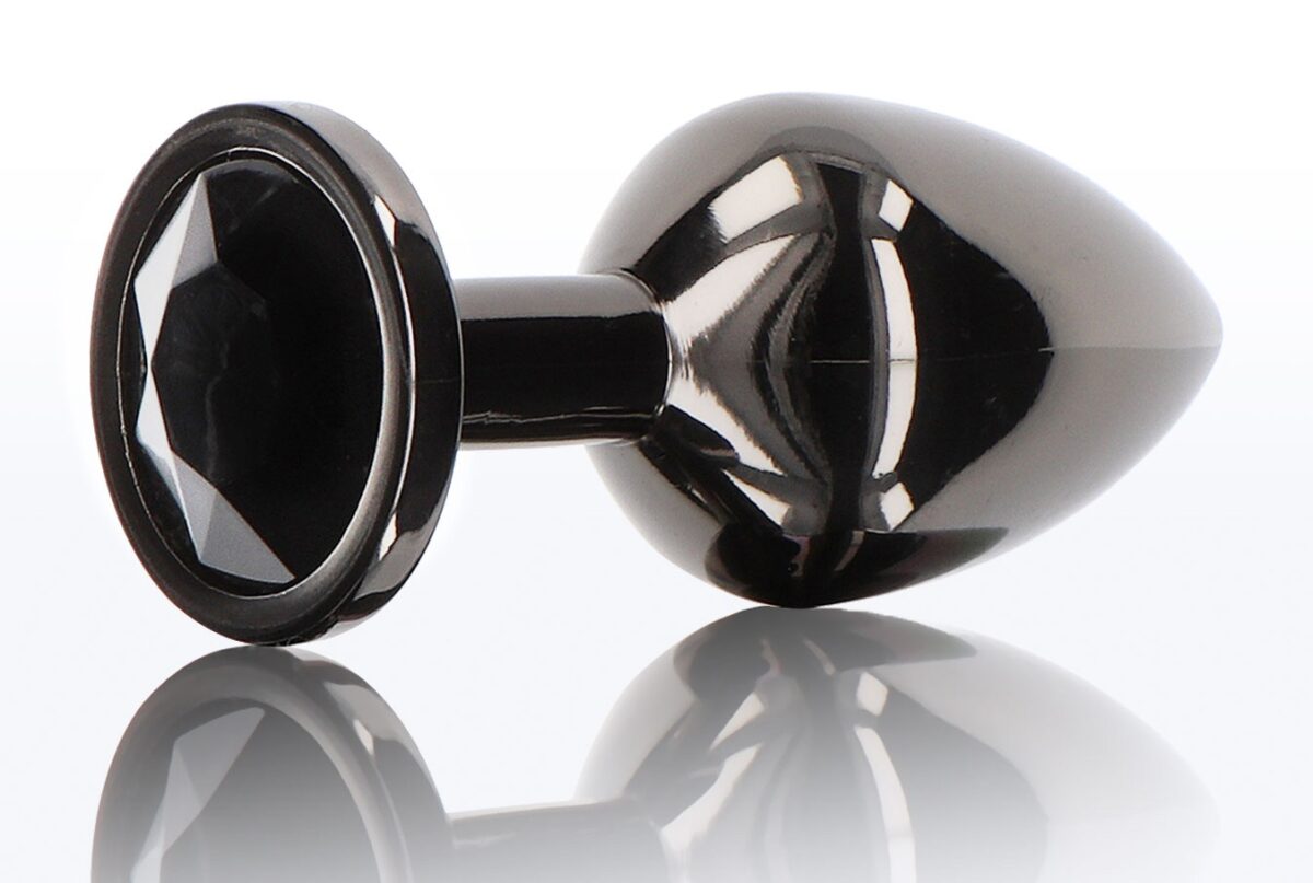 plug bijou anal diamond jewel m 7 x 33cm noir
