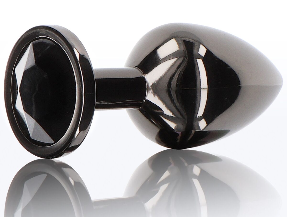 plug bijou anal diamond jewel m 7 x 33cm noir