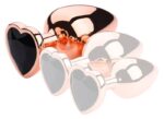 plug bijou anal gold heart l 8 x 41cm noir